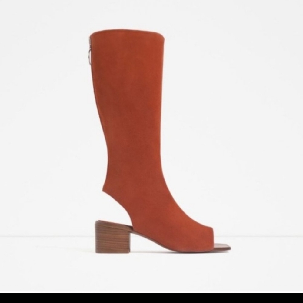 - Zara brick leather sandals